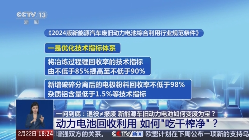 工信部：持續(xù)完善新能源汽車廢舊動力電池綜合利用標準體系，加快電動自行車廢鋰離子蓄電池綜合利用標準研究